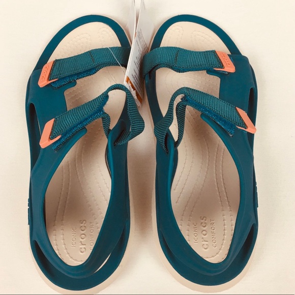 Crocs Swiftwater Expedition Sport comfortable Sandals Teal Women’s Sz 10 new - Picture 4 of 6